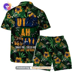 Utah Jazz Summer Vibes Pattern DragonHawaii Hawaiian Set