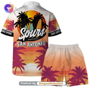 San Antonio Spurs Team Logo Pattern Sunset Tropical DragonHawaii Hawaiian Set